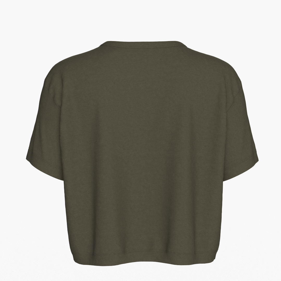 Damen SportsTech Box Crop T-Shirt (Ranger Green)