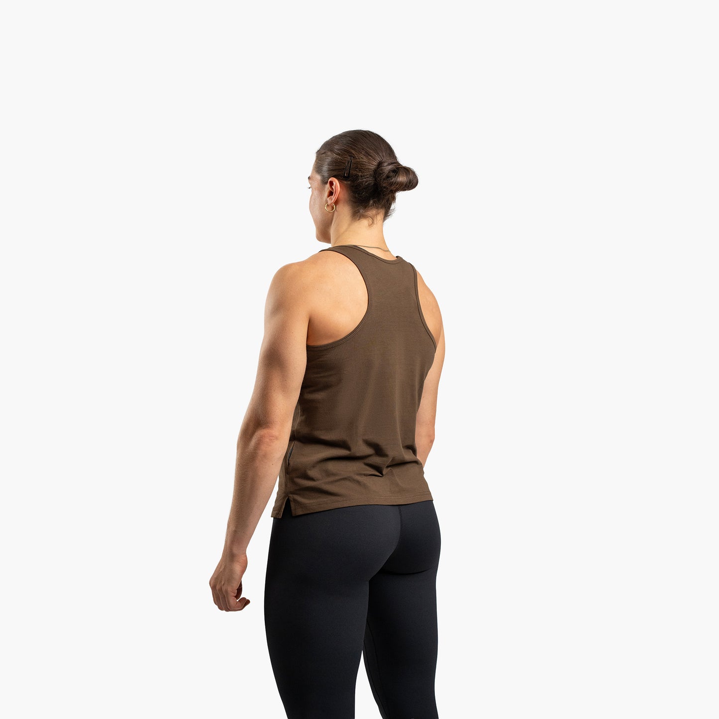 SportsTech Damen Long Top (Dunkelbraun)