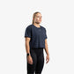 Damen SportsTech Box Crop T-Shirt (Navy Blau)