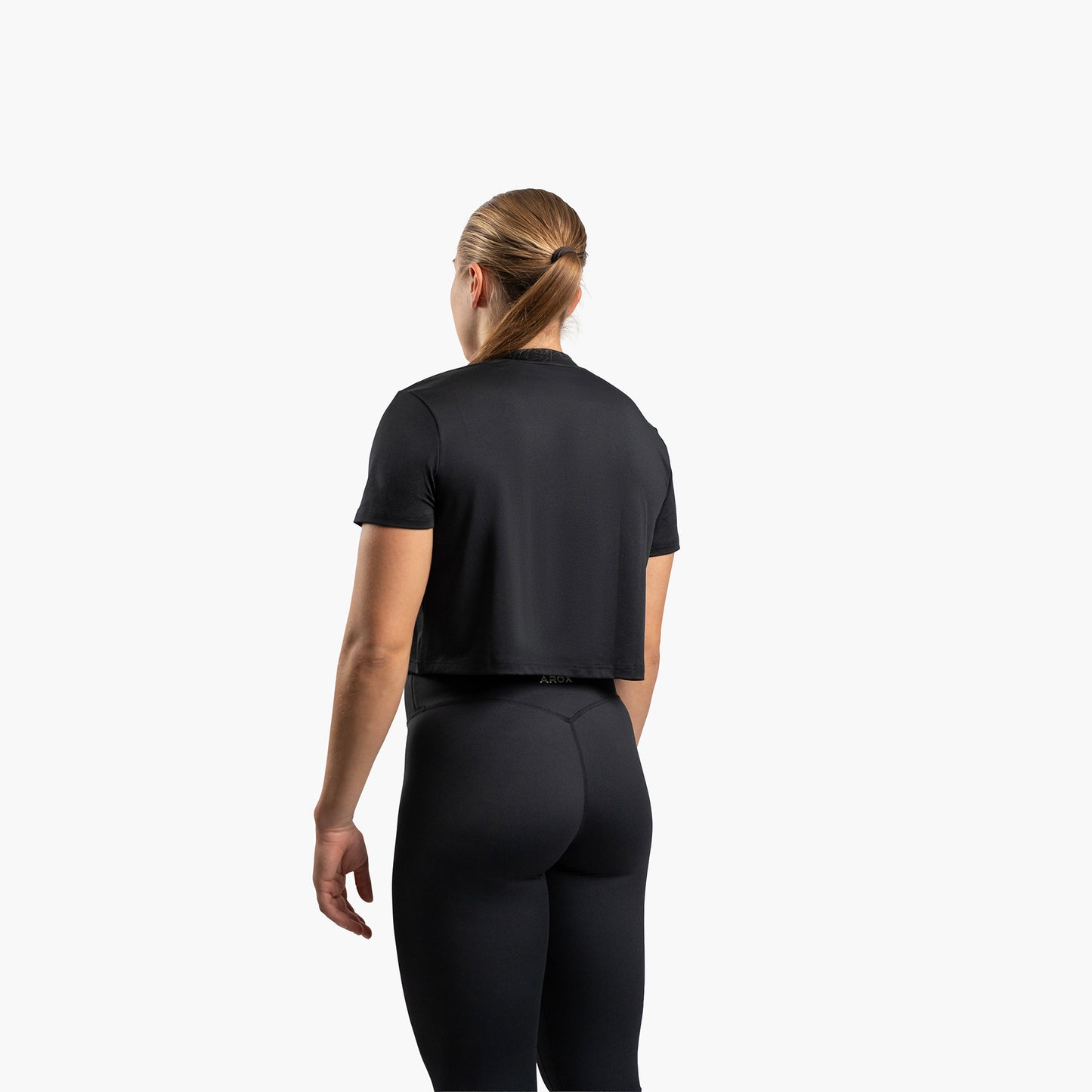 Damen EcoFlex Box Crop T-Shirt (Schwarz)