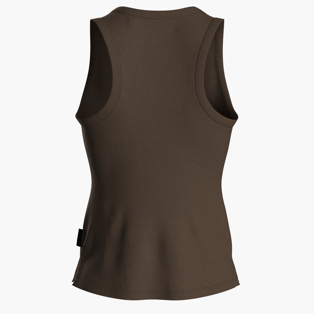 SportsTech Damen Long Top (Dunkelbraun)